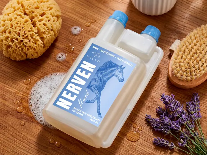 Дизайн упаковки: Бутылка шампуня для лошадей NERVEN